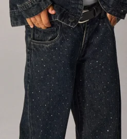 Bukser Og Jeans|Pigetøj*Name It Jeans - NkfRose - Dark Midnight Denim m. Rhinsten