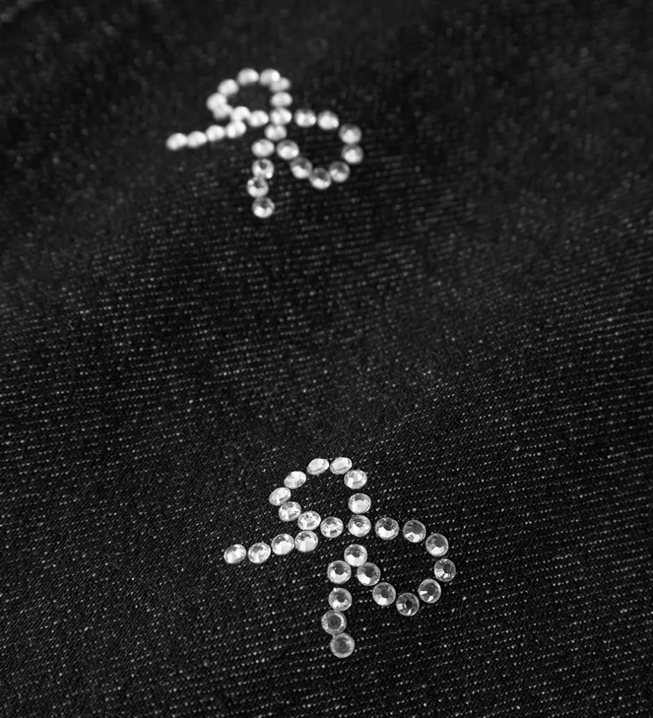 Børn Name It Jeans - NkfRose - Dark Grey Denim m. Sløjfer