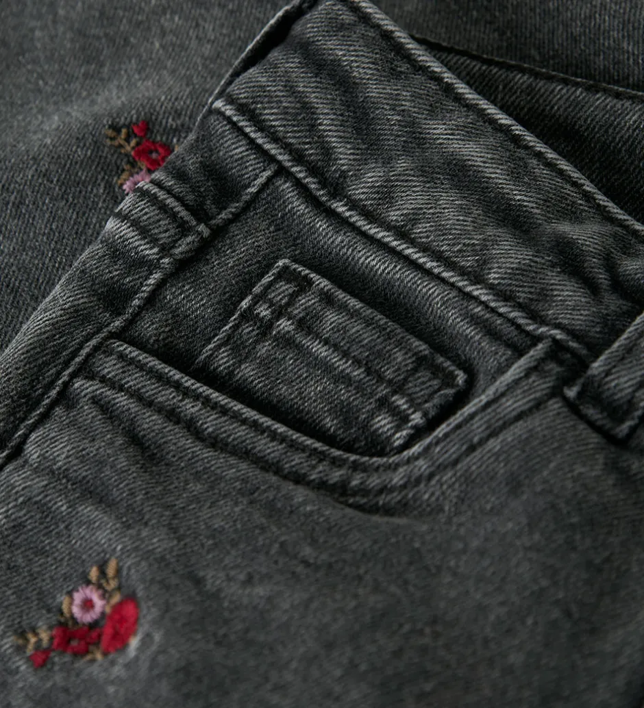 Børn Name It Jeans - Noos - Mom - NmfBella - Medium Grey Denim/Flower