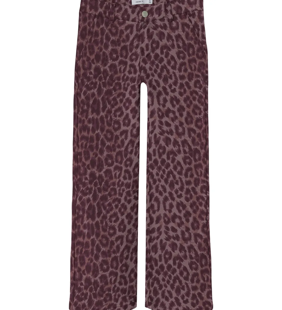 Bukser Og Jeans*Name It Jeans - Wide - NkfRose - Burgundy/Leo