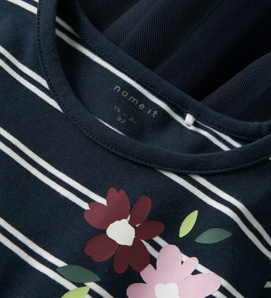 Kjoler*Name It Kjole - NmfOrini Tulle - Navy Blazer