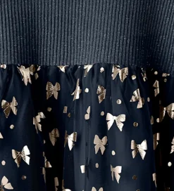 Kjoler|Juletøj*Name It Kjole - Rib/Tyl - NmfRosally - Navy Blazer m. Print