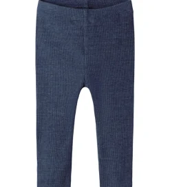 Leggings|Unisex-Tøj*Name It Leggings - Rib - NbnKab - Vintage Indigo/Melange
