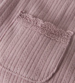 Børn Name It Leggings - Rib - NbfSiva - Keepsake Lilac m. Hulmønster