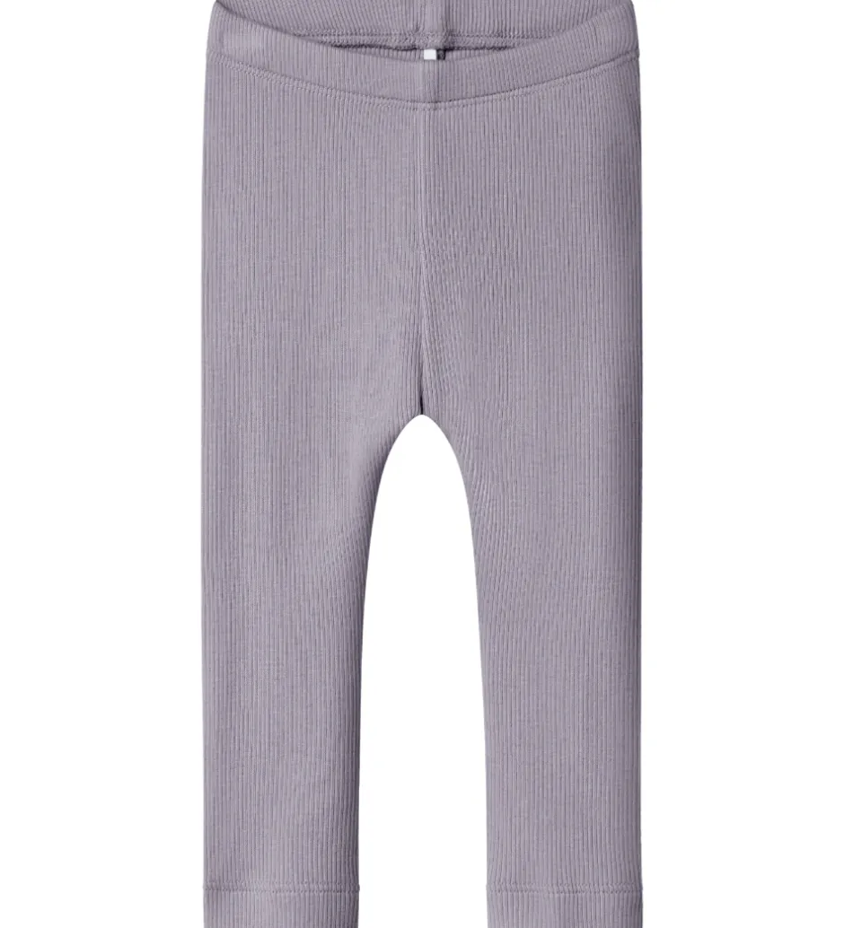 Leggings|Unisex-Tøj*Name It Leggings - Rib - NbnKab - Lavender Gray