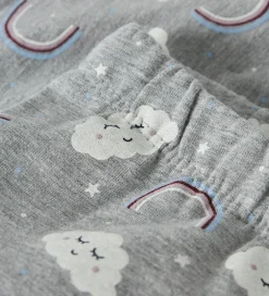 Børn Name It Leggins - NmfDavina - AOP - Grey Melange/Rainbow Clouds