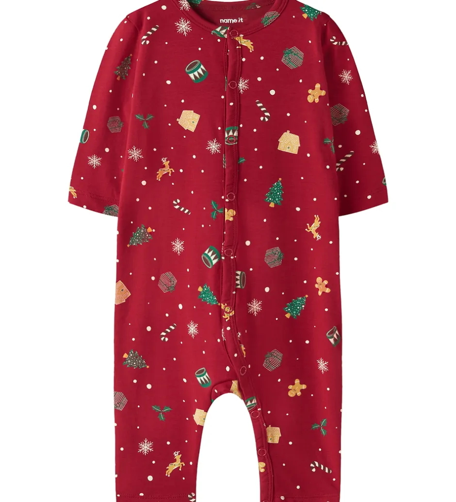 Børn Name It Natdragt - NbnVismas - Jester Red/Xmas AOP Red