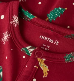 Børn Name It Natdragt - NbnVismas - Jester Red/Xmas AOP Red