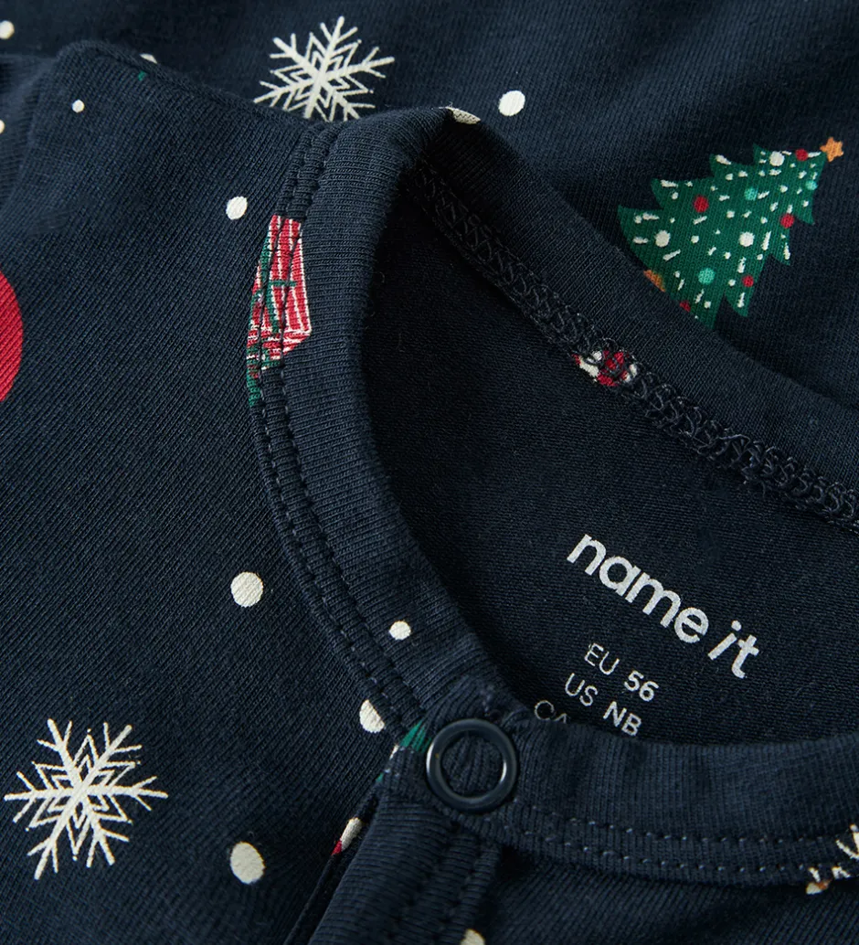 Nattøj*Name It Natdragt - NbnVismas - Navy Blazer/Xmas AOP Navy