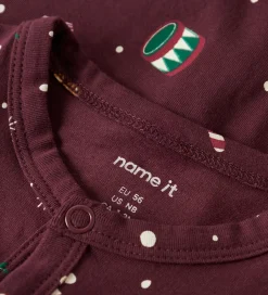 Nattøj*Name It Natdragt - NbnVismas - Burgundy/Xmas AOP
