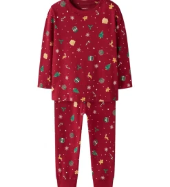 Børn Name It Nattøj - 2-Delt - NmnVismas - Jester Red/Xmas AOP Red