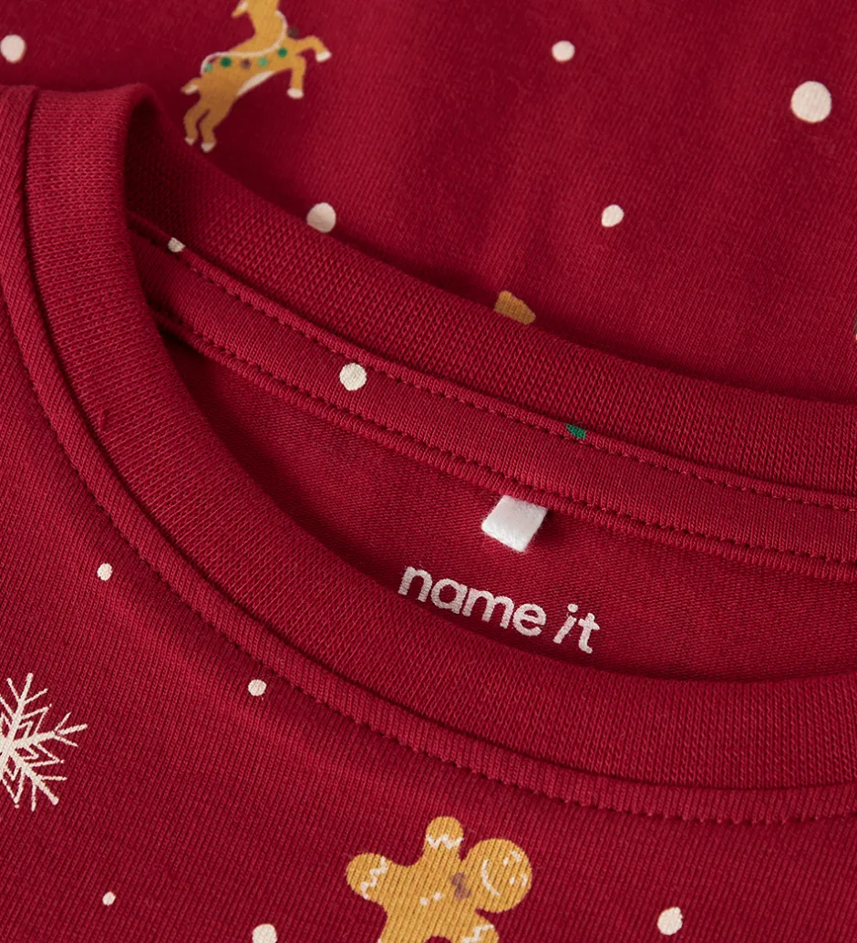 Børn Name It Nattøj - 2-Delt - NmnVismas - Jester Red/Xmas AOP Red