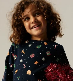 Nattøj*Name It Nattøj - 2-Delt - NmnVismas - Navy Blazer/Xmas AOP Navy