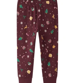 Børn Name It Nattøj - 2-Delt - NmnVismas - Burgundy/Xmas - AOP