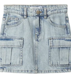 Børn Name It Nederdel - Denim - NkfMillie - Cargo - Light Blue Bleach