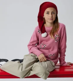 Børn Name It Nissehue - Strik - NknRinjaha - Jester Red m. Glimmer