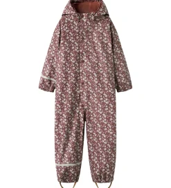 Børn Name It Regndragt m. Fleece - NmfDry10 - Fig m. Blomster