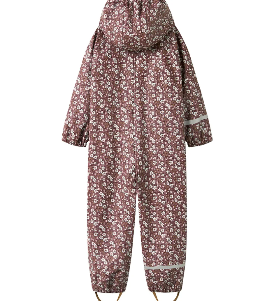 Børn Name It Regndragt m. Fleece - NmfDry10 - Fig m. Blomster