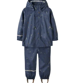 Regntøj*Name It Regntøj m. Seler - NmmDry10 - Vintage Indigo m. Print