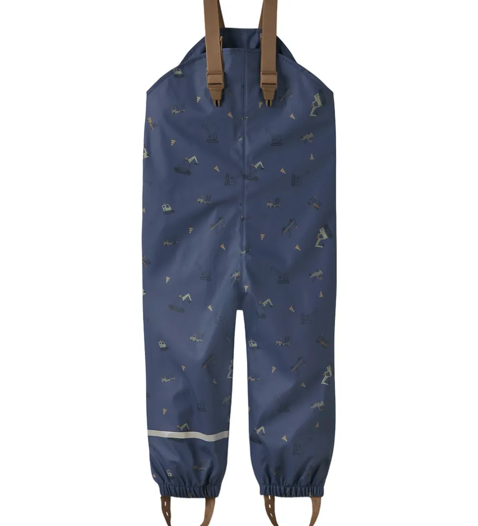 Regntøj*Name It Regntøj m. Seler - NmmDry10 - Vintage Indigo m. Print