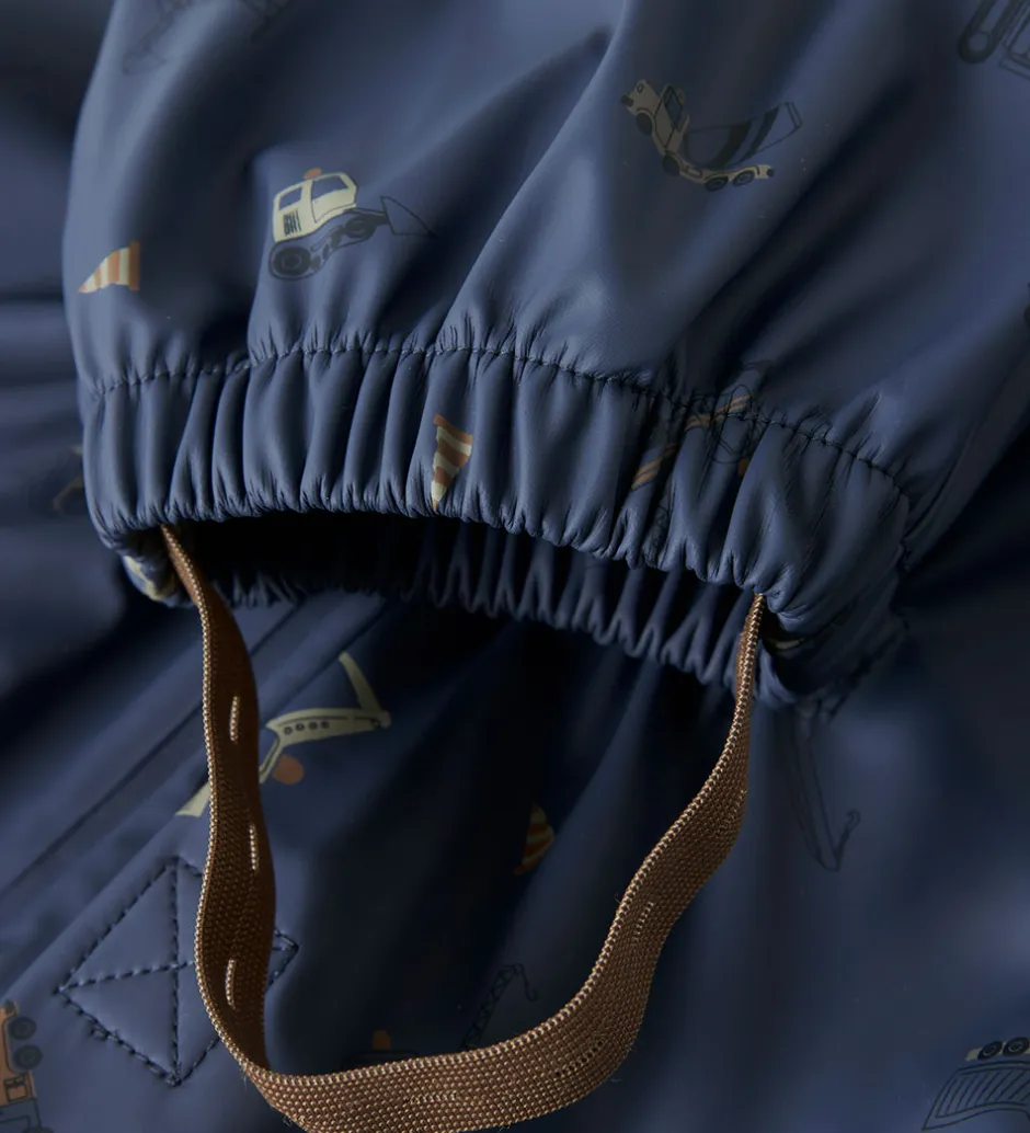 Regntøj*Name It Regntøj m. Seler - NmmDry10 - Vintage Indigo m. Print