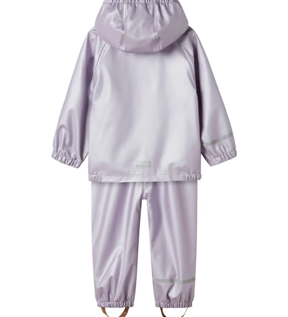 Regntøj*Name It Regntøj m. Seler - NmfDry10 - Metallic - Misty Lilac