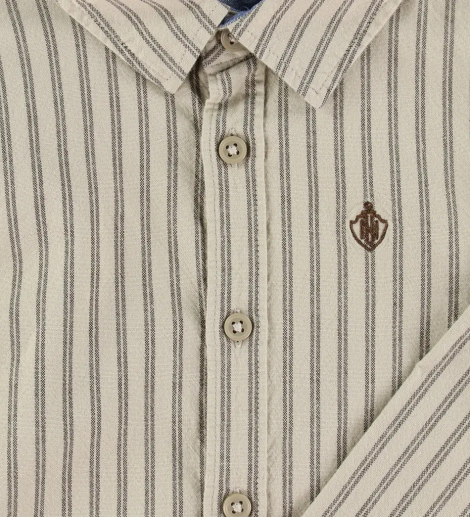 Børn Name It Skjorte - NkmRekid - Island Fossil/Thin Stripe in Delici