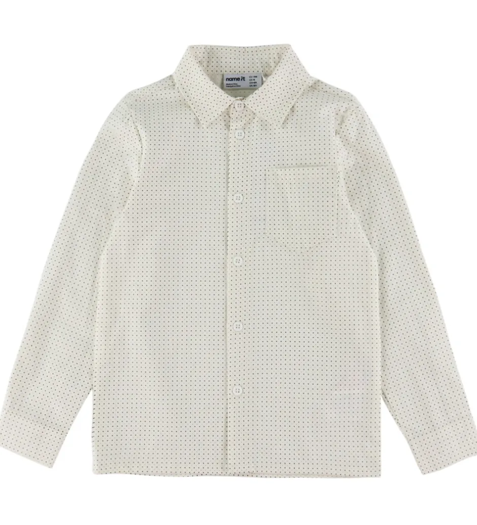 Børn Name It Skjorte - NkmVilfred - Cloud Dancer/Dot Navy Blazer
