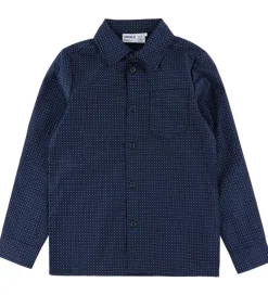 Skjorter|Juletøj*Name It Skjorte - NkmVilfred - Navy Blazer/Dot Kentucky Blue