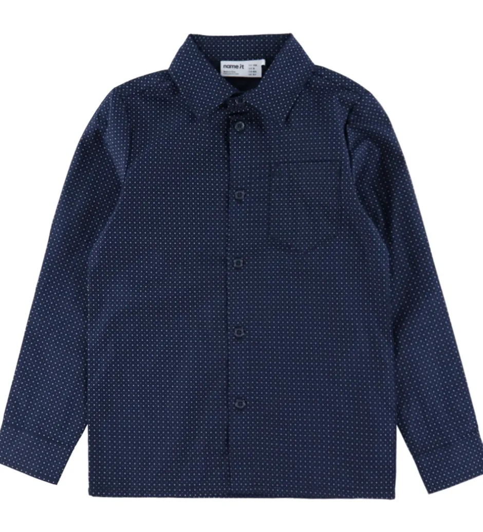 Skjorter|Juletøj*Name It Skjorte - NkmVilfred - Navy Blazer/Dot Kentucky Blue