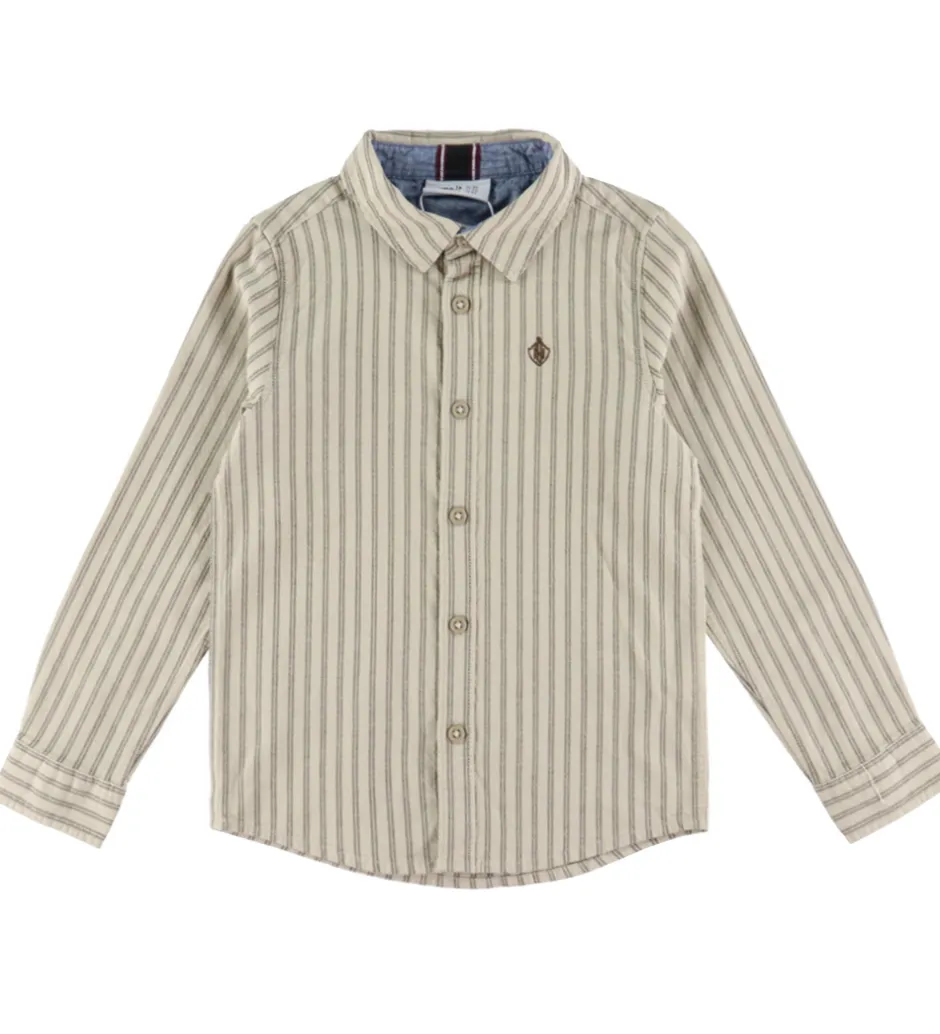 Børn Name It Skjorte - NmmRekid - Island Fossil/Thin Stripe