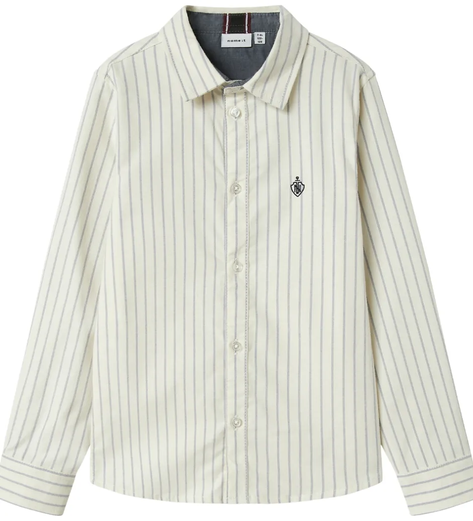 Børn Name It Skjorte - Noos - NkmNewsa - Jet Stream Stripes/Navy Blaz