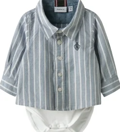 Børn Name It Skjortebody l/æ - NbmRekid - Flint Stone/Thin Stripe - B