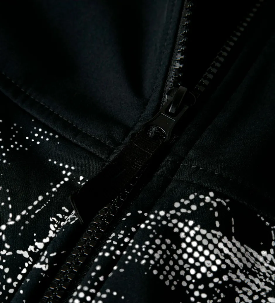 Børn Name It Softshell m. Fleece - NkmAlfa08 - Sort m. Refleksprint