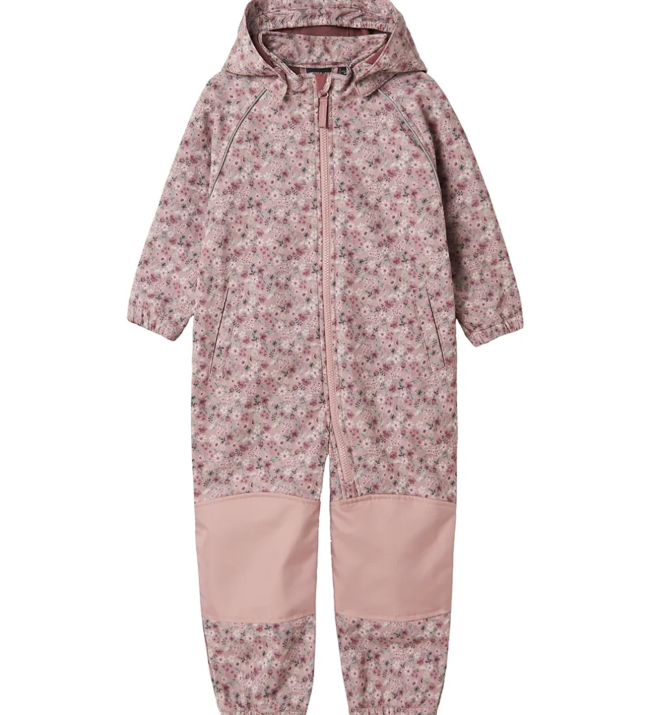 Børn Name It Softshelldragt m. Fleece - Noos - NmfAlfa - Woodrose/Blo