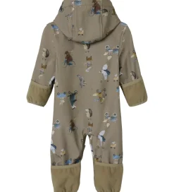 Softshell*Name It Softshelldragt m. Fleece - NbnAlfa08 - Silver Mink/GO