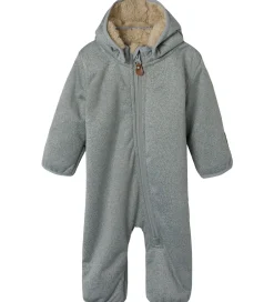 Softshell*Name It Softshelldragt m. Fleece - NbnMada08 - Grey Melange m. Ø