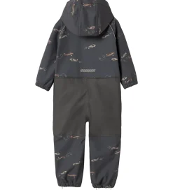 Softshell*Name It Softshelldragt m. Fleece - Noos - NmmAlfa08 - Grey Pinst