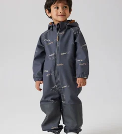 Softshell*Name It Softshelldragt m. Fleece - Noos - NmmAlfa08 - Grey Pinst