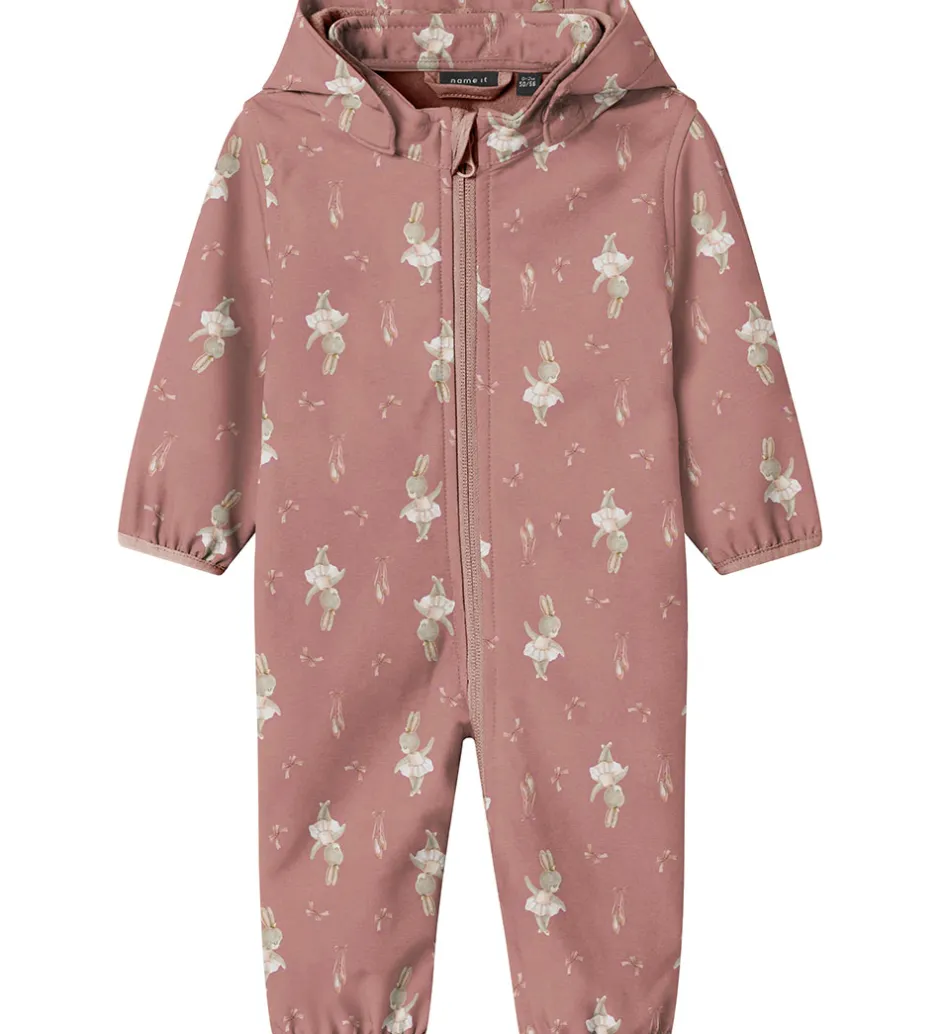 Børn Name It Softshelldragt m. Fleece - NbnAlfa08 - Woodrose/BUNNY