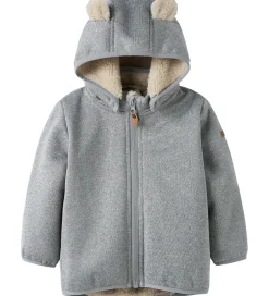 Softshell*Name It Softshelljakke m. Fleece - NbnMada08 - Grey Melange m. Ø