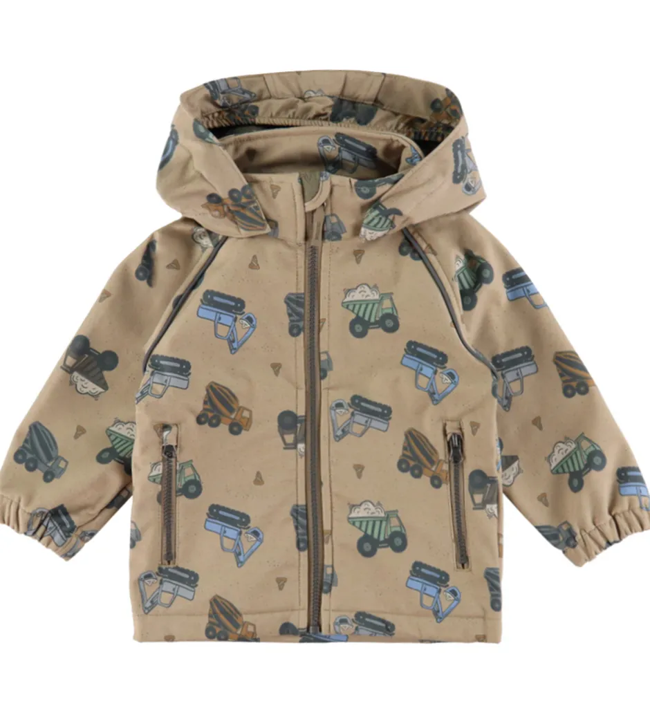 Softshell*Name It Softshelljakke m. Fleece - NmmAlfa08 - Silver Mink/Truck