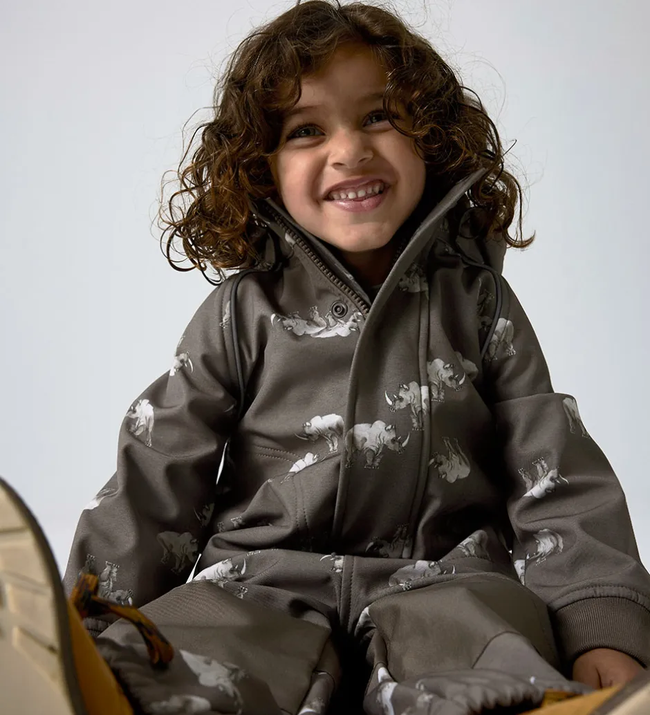 Softshell*Name It Softshelljakke m. Fleece - NmmAlfa08 - Morel/Rhino