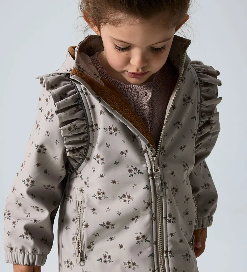 Softshell*Name It Softshelljakke m. Fleece - NmfAlfa08 - Pure Cashmere/Bou
