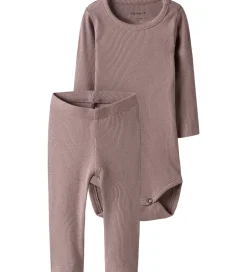 Bodyer*Name It Sæt - Body l/æ/ Leggings - Deauville Mauve/DEAUVILLE MA