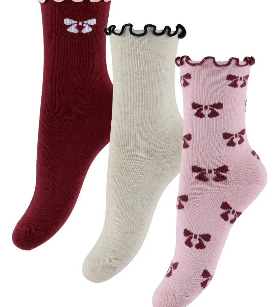 Strømper|Juletøj*Name It Strømper - 3-Pak - NmfSilke - Keepsake Lilac/Peyote Mela