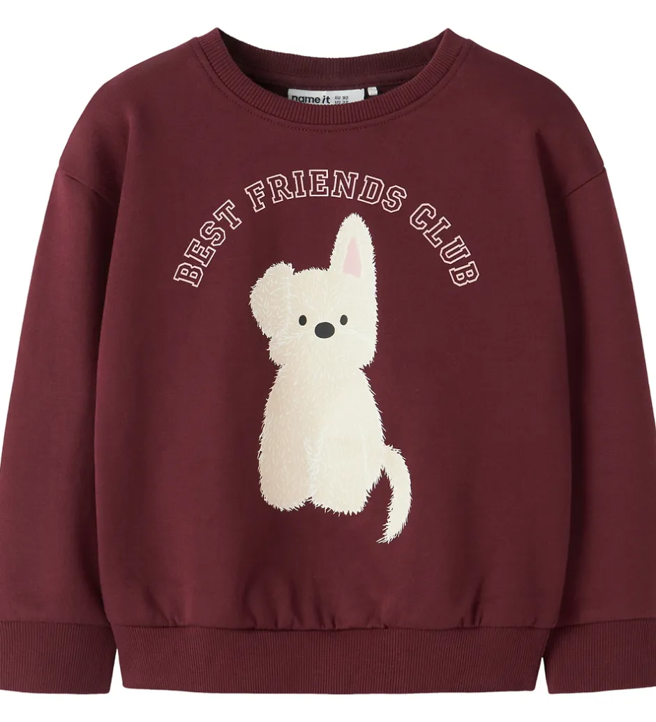 Børn Name It Sweatshirt - NmfViloui - Burgundy/ Best Friend Club