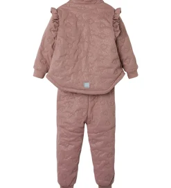 Børn Name It Termotøj m. Fleece - NmfMoon - Woodrose m. Glitter