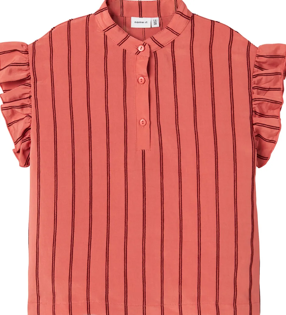 Børn Name It Top - NkfHeik - Spiced Coral/Madder Brown