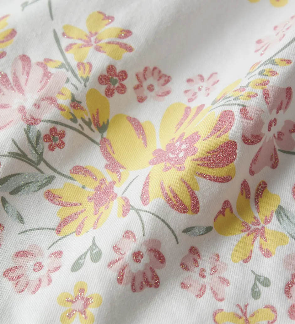 Børn Name It Top - NmfVayana - Bright White/Yellow Flower